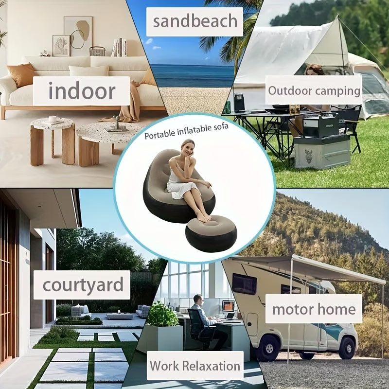 Inflatable Lounge Chair with Ottoman
