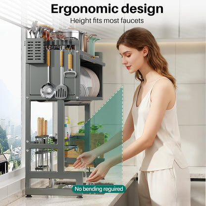 3 Tier Over The Sink Dish Drying Rack