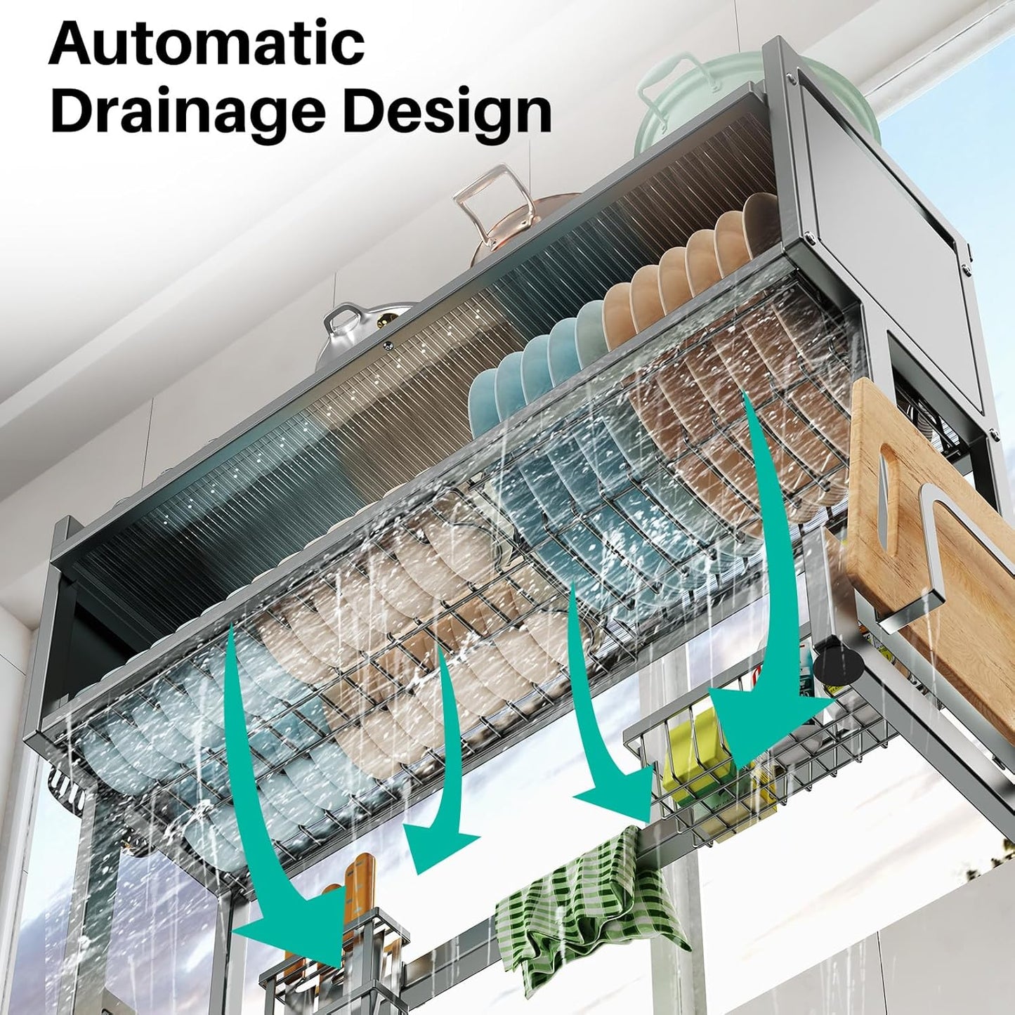 3 Tier Over The Sink Dish Drying Rack